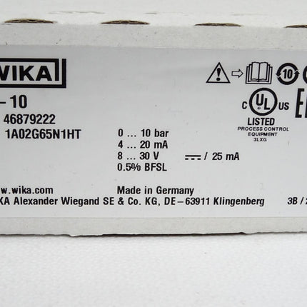 Wika Drucksensor A-10 46879222 0..10bar / Neu OVP