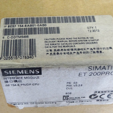 Siemens ET200 IM154-8 6ES7154-8AB01-0AB0 6ES7 154-8AB01-0AB0 Neu OVP versiegelt - Maranos.de
