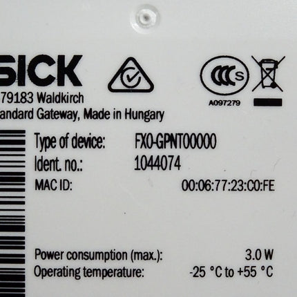 Sick 1044074 FX0-GPNT00000 Flexi Soft Sicherheitssteuerung / Unbenutzt - Maranos.de