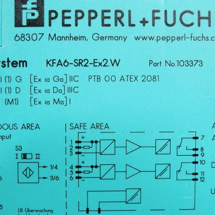 Pepperl+Fuchs 103373 KFA6-SR2-Ex2.W Schaltverstärker - Maranos.de