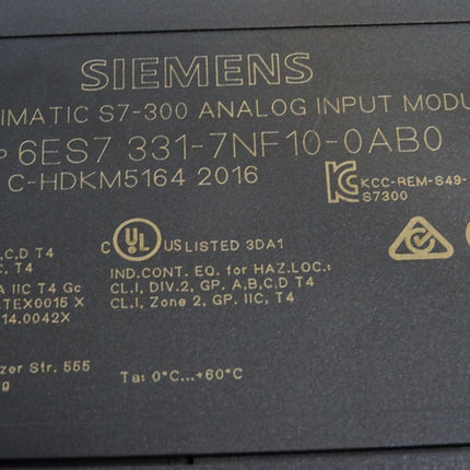 Siemens S7-300 AI 6ES7331-7NF10-0AB0 6ES7 331-7NF10-0AB0 - Maranos.de