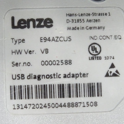 Lenze USB diagnostic adapter E94AZCUS