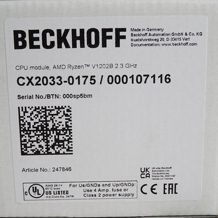 Beckhoff CPU module CX2033-0175 / 000107116 / Neu - Maranos.de