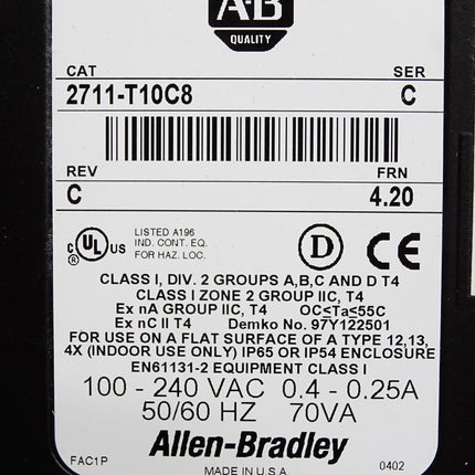 Allen Bradley PanelView 1000 2711-T10C8 - Maranos.de