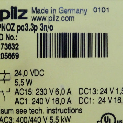 Pilz 773632 PNOZ po3.3p 3n/o Schaltgerät - Maranos.de