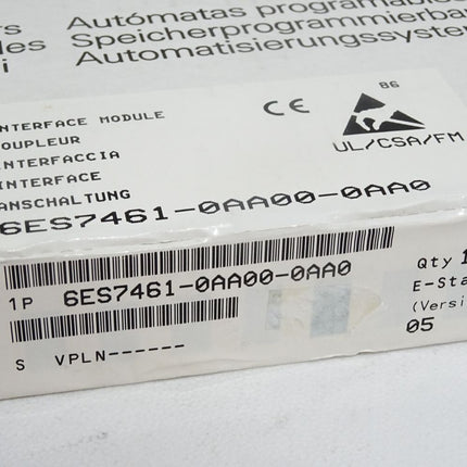 Siemens Anschaltung 6ES7461-0AA00-0AA0 6ES7 461-0AA00-0AA0 / Neu OVP versiegelt