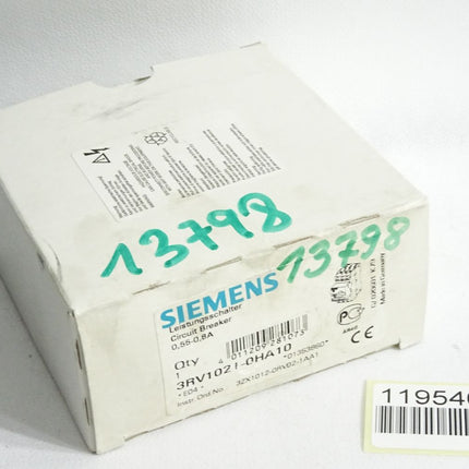Siemens Leistungsschalter 3RV1021-0HA10 / Neu OVP
