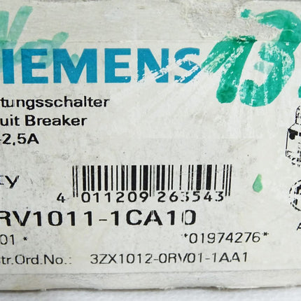 Siemens Leistungsschalter 3RV1011-1CA10 / Neu OVP