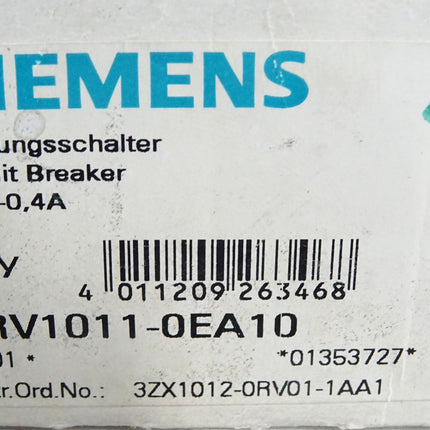 Siemens Leistungsschalter 3RV1011-0EA10 / Neu OVP