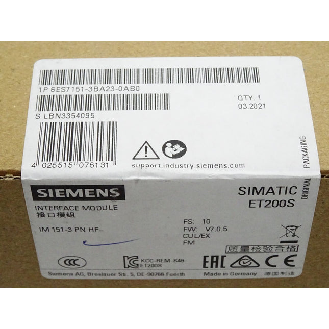 Siemens ET200S 6ES7151-3BA23-0AB0 6ES7 151-3BA23-0AB0 / Neu OVP versiegelt - Maranos.de