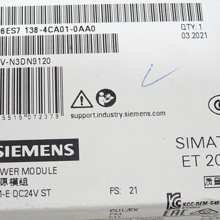 Siemens ET200S PM-E 6ES7138-4CA01-0AA0 6ES7 138-4CA01-0AA0/ Neu OVP versiegelt - Maranos.de