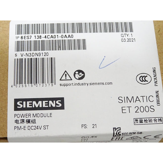 Siemens ET200S PM-E 6ES7138-4CA01-0AA0 6ES7 138-4CA01-0AA0/ Neu OVP versiegelt - Maranos.de