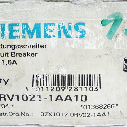 Siemens Leistungsschalter 3RV1021-1AA10 / Neu OVP
