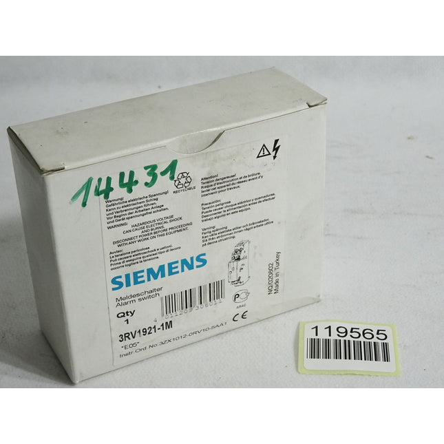 Siemens Meldeschalter 3RV1921-1M / Neu OVP - Maranos.de