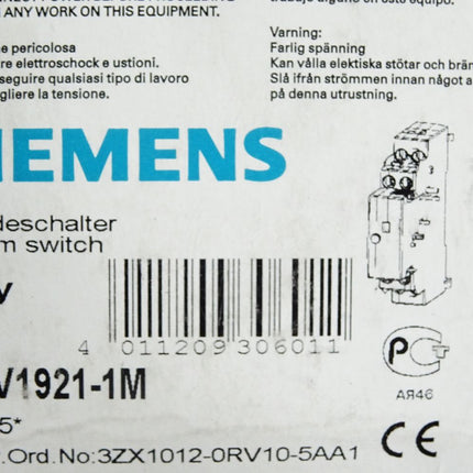 Siemens Meldeschalter 3RV1921-1M / Neu OVP