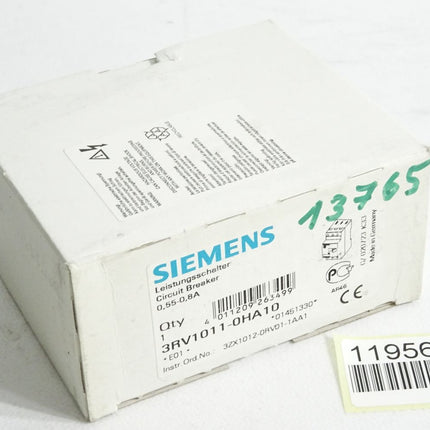 Siemens Leistungsschalter 3RV1011-0HA10 / Neu OVP