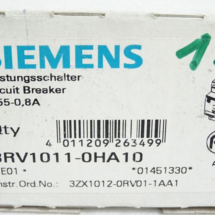 Siemens Leistungsschalter 3RV1011-0HA10 / Neu OVP