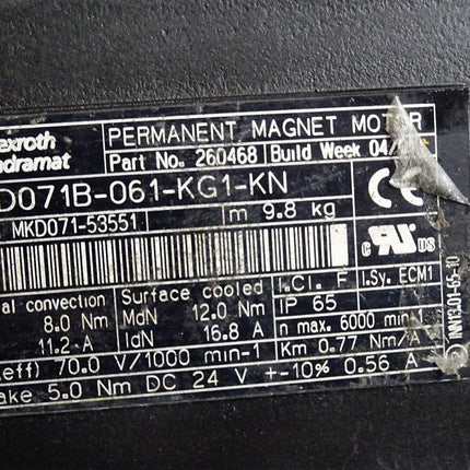 Rexroth Indramat Servomotor 260468 MKD071B-061-KG1-KN