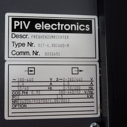 PIV electronics Positron S Frequenzumrichter S1T-1.50/400-M / Neu OVP