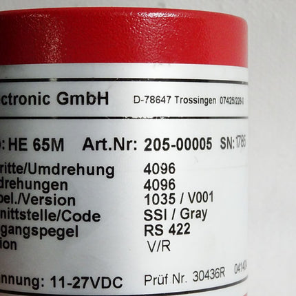 TR Electronic Absolut-Encoder HE65M 205-00005 4096/4096 INTERBUS-S Schnittstelle
