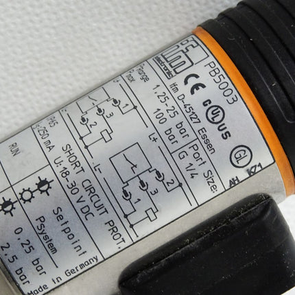 Ifm electronic Drucksensor PB5003 PB-025-SBR14-HFPKG/SS/ /V / Neu OVP
