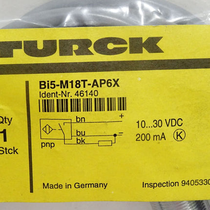 Turck Induktiver Sensor Bi5-M18T-AP6X 46140 / Neu OVP