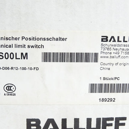 Balluff BNS 819-D06-R12-100-10-FD BNS00LM Reihenpositionsschalter / Neu OVP - Maranos.de