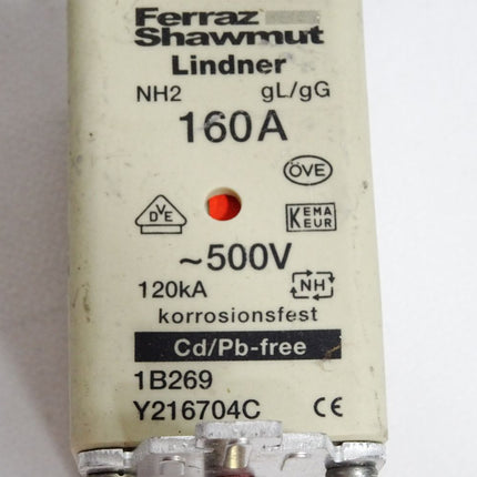 Ferraz Shawmut Lindner Sicherung NH2 gL/gG 160A 1B269 Y216704C - Maranos.de