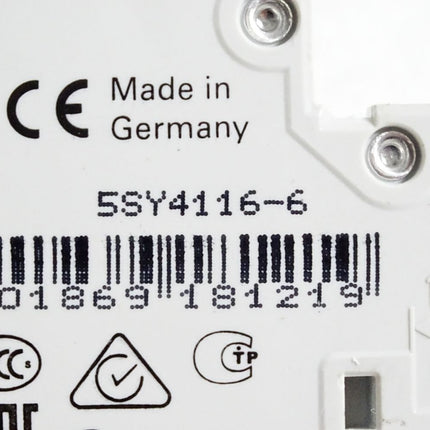 Siemens Leitungsschutzschalter 5SY41 MCB B16 5SY4116-6 - Maranos.de