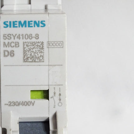 Siemens Leitungsschutzschalter 5SY41 MCB D6 5SY4106-8 - Maranos.de