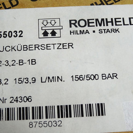 Roemheld Druckübersetzer HC2-3,2-B-1B 8755032 / Neu OVP