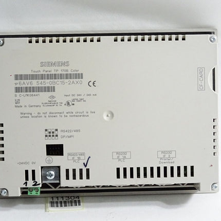 Siemens Touch Panel TP170B Color 6AV6545-0BC15-2AX0 6AV6 545-0BC15-2AX0 - Maranos.de