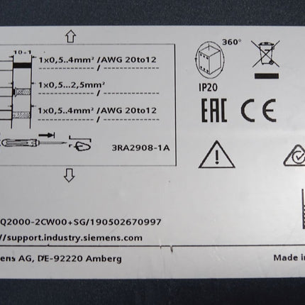 Siemens Koppelrelais 3RQ2000-2CW00 / Neu - Maranos.de