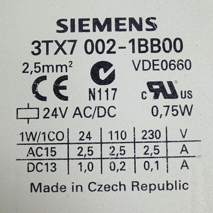 Siemens Sirius Relaiskoppler 3TX7002-1BB00