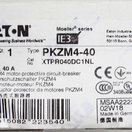 Eaton Motorschutzschalter PKZM4-40 XTPR040DC1NL XTPR040DC1 / Neu OVP - Maranos.de