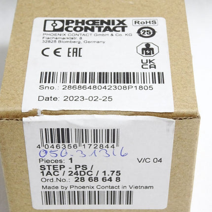Phoenix Contact 2868648  STEP-PS/ 1AC/24DC/1.75 Stromversorgung  / Neu OVP - Maranos.de