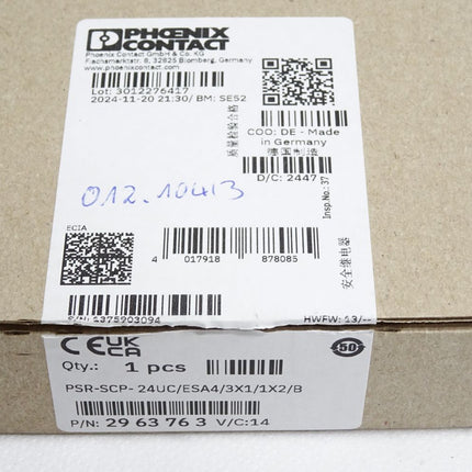 Phoenix Contact 2963763 PSR-SCP- 24UC/ESA4/3X1/1X2/B Sicherheitsrelais / Neu OVP - Maranos.de