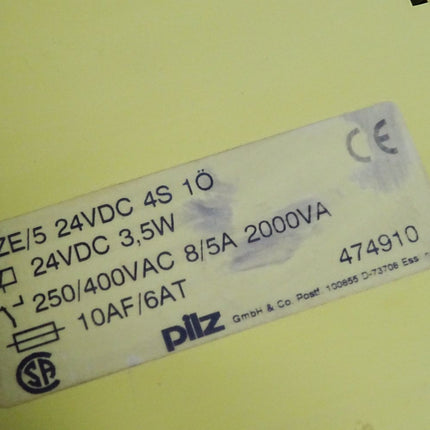 Pilz Sicherheitsrelais 474910 PZE/5 24VDC 4S 1Ö - Maranos.de
