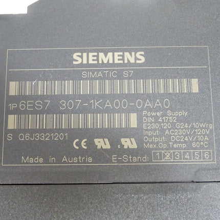 Siemens S7-300 PS307 6ES7307-1KA00-0AA0 6ES7 307-1KA00-0AA0