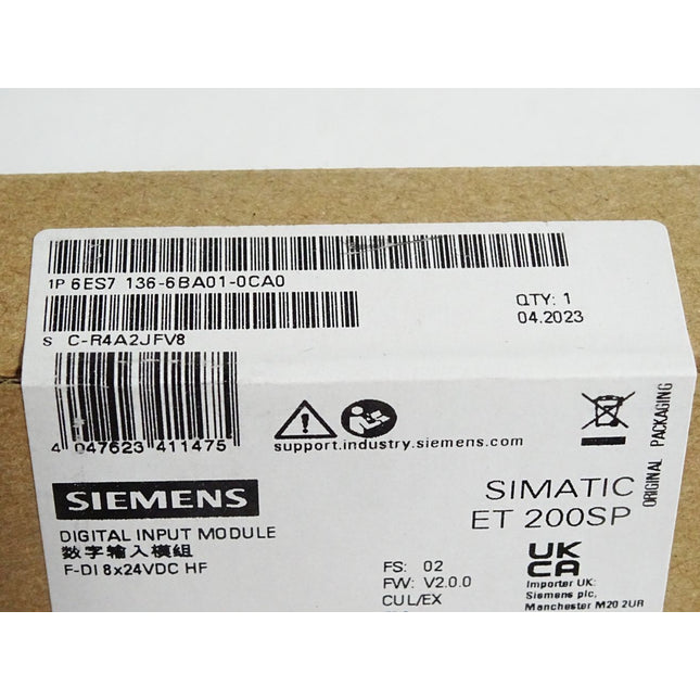 Siemens ET200SP F-DI 6ES7136-6BA01-0CA0 6ES7 136-6BA01-0CA0 Neu OVP versiegelt - Maranos.de