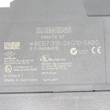 Siemens S7-300 CPU315-2DP 6ES7315-2AG10-0AB0 6ES7 315-2AG10-0AB0
