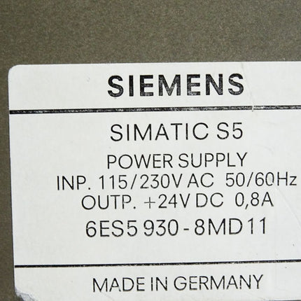 Siemens Power Supply 6ES5930-8MD11 6ES5 930-8MD11 - Maranos.de