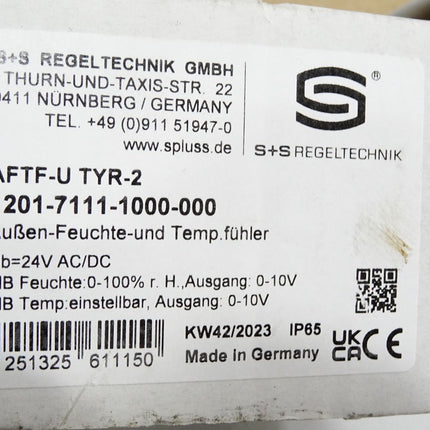 S+S Regeltechnik AFTF-U TYR-2 1201-7111-1000-000 Feuchte/Temperaturfühler / Neu - Maranos.de