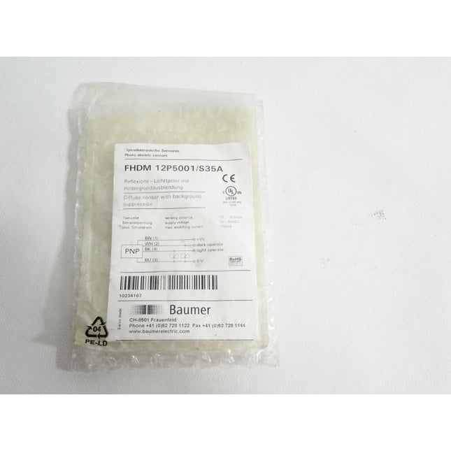 Baumer electric Reflexions-Lichttaster FHDM 12P5001/S35A 10234167 / Neu OVP
