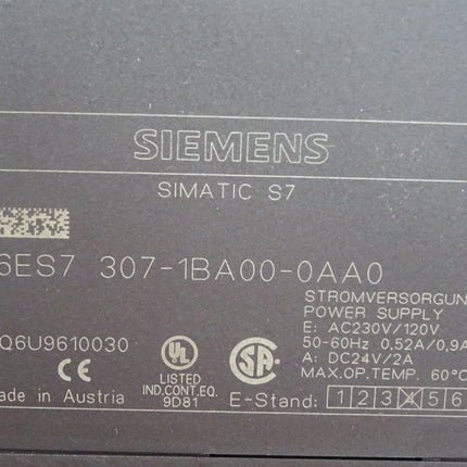 Siemens S7-300 PS307 6ES7307-1BA00-0AA0 6ES7 307-1BA00-0AA0