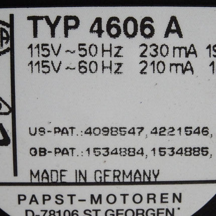 Papst 4606A Axiallüfter 119 x 119 x 38 mm - Maranos.de