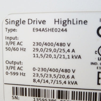 Lenze 15521087 E94ASHE0244E33NNER + Profinet + MM330 + SM301 E94ASHE0244 Neu OVP - Maranos.de