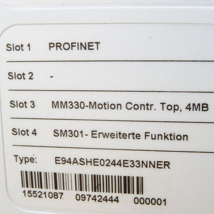 Lenze 15521087 E94ASHE0244E33NNER + Profinet + MM330 + SM301 E94ASHE0244 Neu OVP - Maranos.de