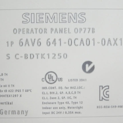 Siemens Operator Panel OP77B 6AV6641-0CA01-0AX1 6AV6 641-0CA01-0AX1 / Neuwertig