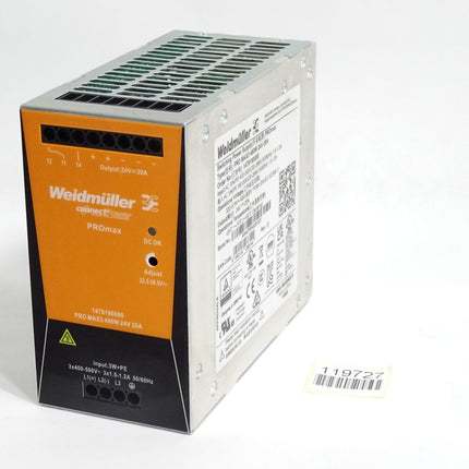 Weidmüller Switching Power Supply PROmax3 480W 24V 20A 1478190000 / Neuwertig